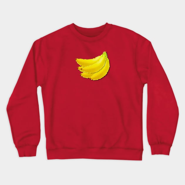 8-bit Bananas Crewneck Sweatshirt by Kevinokev